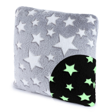 (GREY STAR CUSHION) WICKED GIZMOS Glow In The Dark Cushion - Fleece Soft Warm