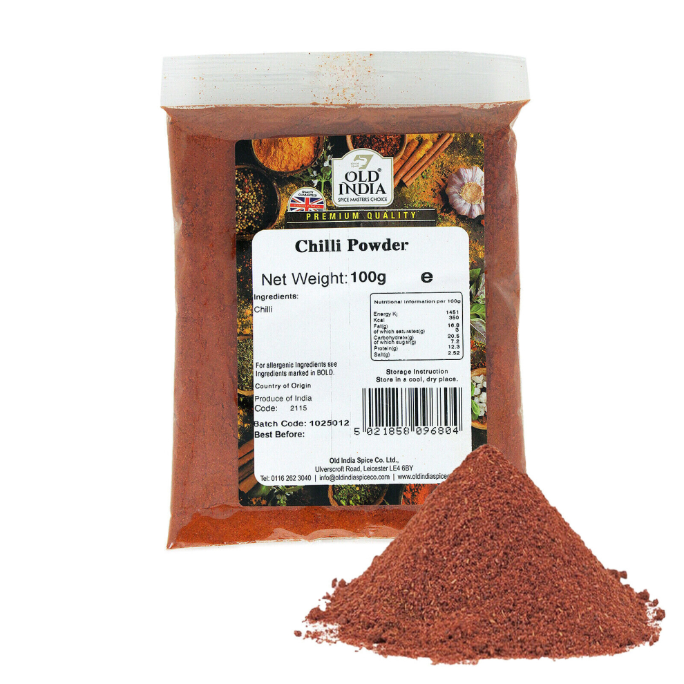 (Chilli Powder Ground Kashmiri Red Hot Extra Hot Mirch Bhuki Spices Indian Curry) Chilli Powder Ground Kashmiri Red Hot Extra Hot