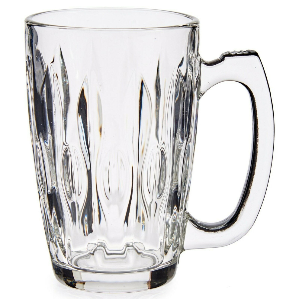 Rammento 6-Pack Clear Glass Coffee Mugs Cappuccino Glass Cups 340ml