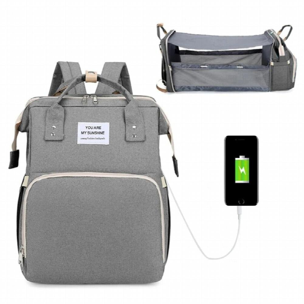 Folding Mommy Bag Lightweight Portable Folding Crib Bed Large-capacity Baby Backpack Female Mommy Outting Bag Mummy Bag