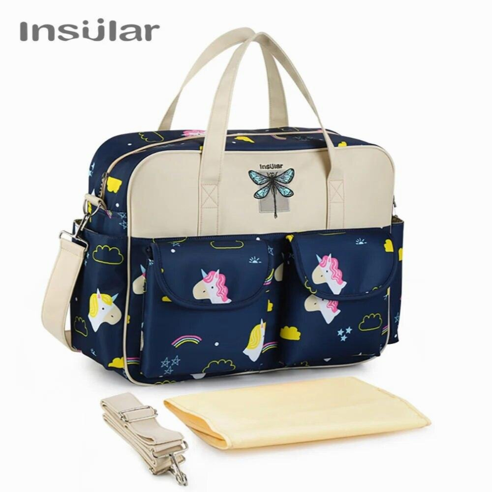 Insular Style Waterproof Diaper Bag Large Capacity Messenger Travel Bag Multifunctional Maternity Mother Baby Stroller Bags