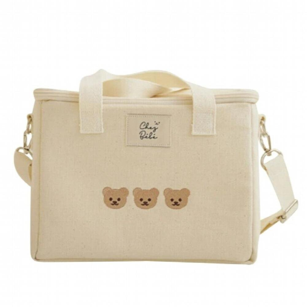 Multifunctional Mother Baby Bag Diaper Bags Waterproof Bear Embroidery Thermal Insulation Mommy Bag Food Storage Bags