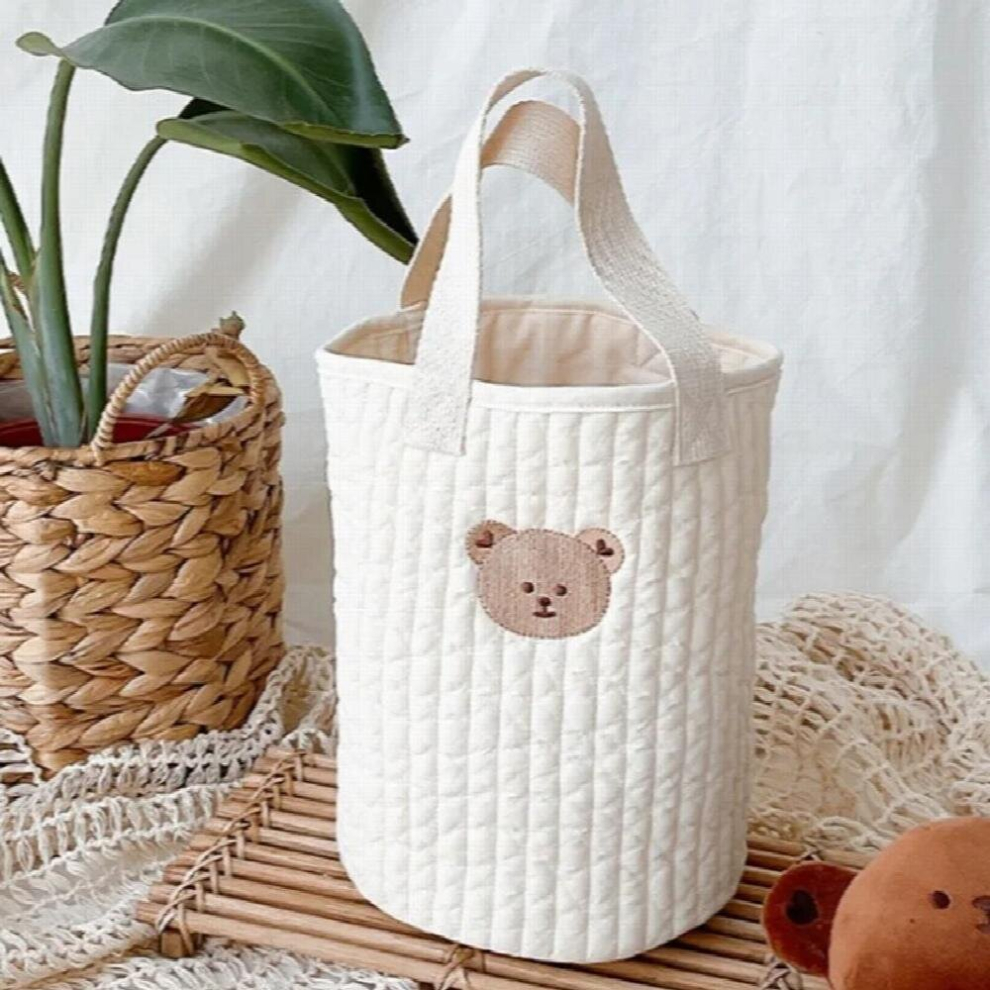 Embroidery Cotton Mummy Bag Handbag Baby Stroller Hanging Bag Diaper Bag Baby Bottle Finishing Bucket Bag Mother Baby Bag E007