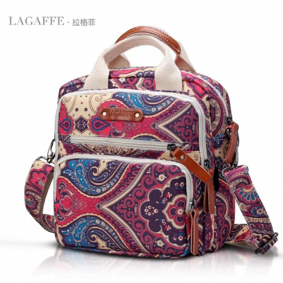 High Level Canvas Colorful Mommy Diaper Bag Baby Nappy Bags Maternity Mommy Women Backpack/Handbag/Messenger Three-In-One Bag