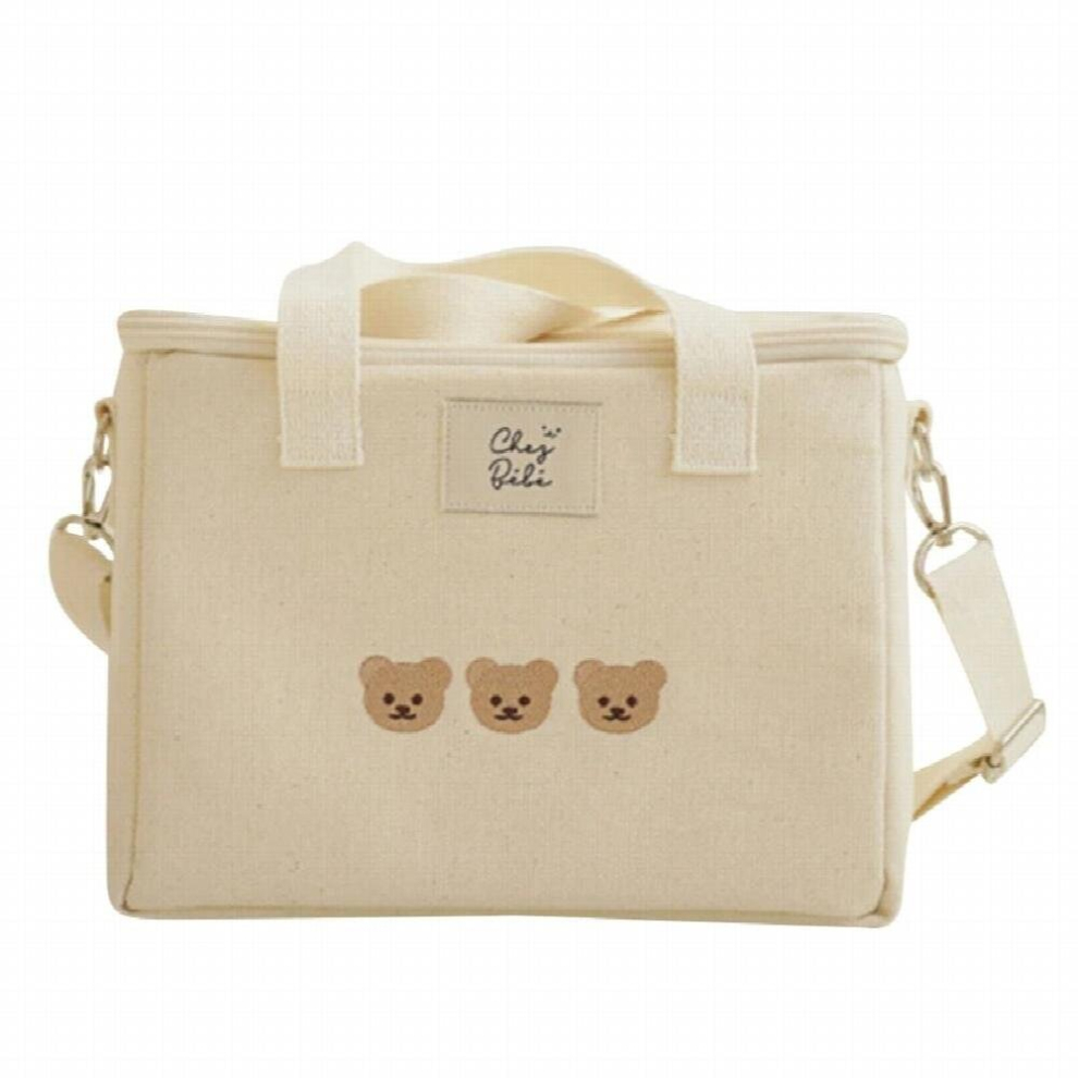 Embroidered Bear Insulation Mommy Bag Multifunctional Mother Kids Bag Go Out Messenger Carriage Mommy Bag Infant Care Organizer