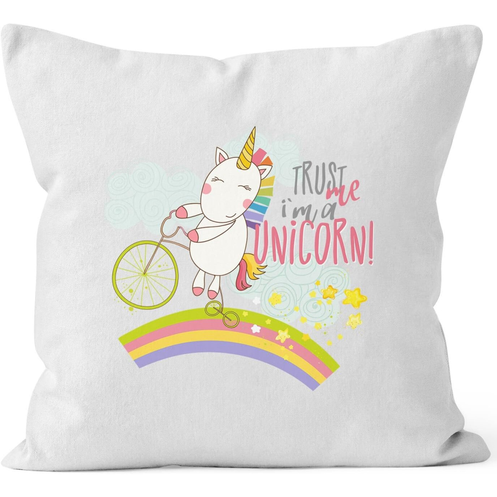 Cushion cover pillow case Decorative Cushion 40Â x 40Â cm Cotton Moon Unicorn Trust Me I'm A Unicorn Quote WORKS-image-OPC-PCQMBRS-NEW