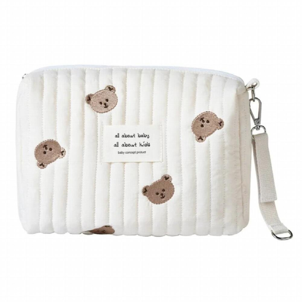 Baby Diaper Bag Cotton Portable Zipper Embroidery Baby Nappy Caddy Organizer Reusable Stroller Diaper Wet /Dry Bag
