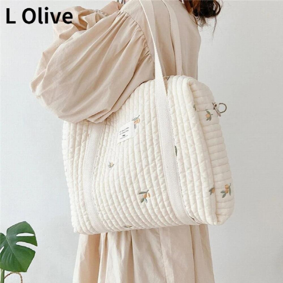 Cotton Mom Bag Organizer Bear Embroidery Mommy Single Bag Zipper Newborn Baby Diaper Bag Nappy Travel Stroller Storage Bag