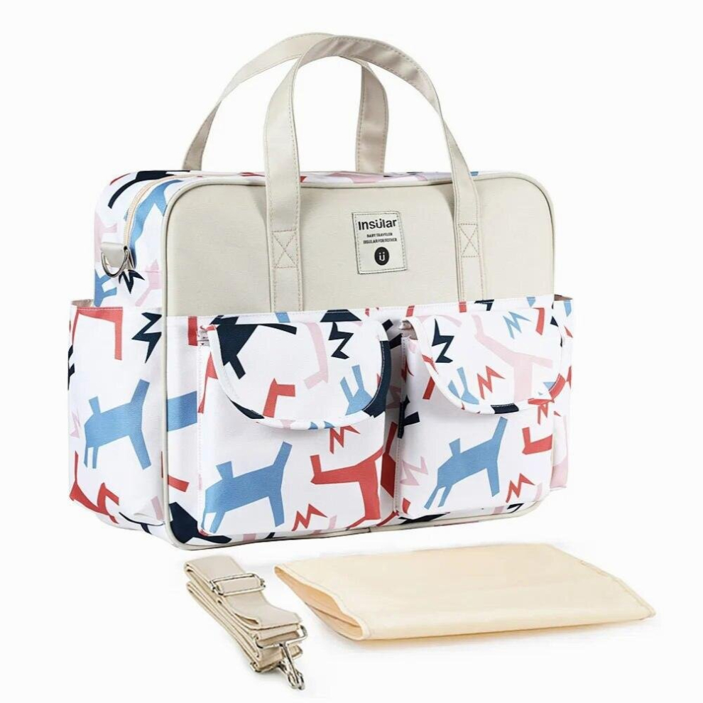 Insular Diaper Bag One Shoulder Baby Bag Women Travel Handbag for Baby Nursing Mummy Maternity Printed Nappy Bag