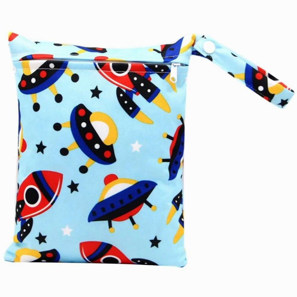 Baby 25*20cm Diaper Bags Toddler Infant TPU Cartoon Printed Waterproof Zipper Wet Nappy Suspension Diapers Storage Bag