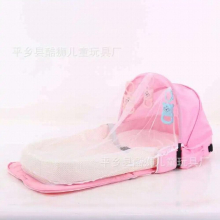 Baby Crib Portable Foldable Baby Bed with Bed Net Multipurpose Mummy Bag Pink Red Green Gray