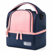 Insulation Bag Milk Storage Bag Solid Zipper Lunch Bag Double Layer Fresh Keeping Bag Baby Bottle Backpack Shoulder Bag