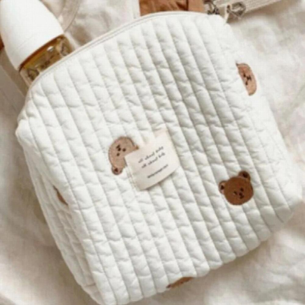 Cartoon Embroidery Cotton Mummy Bag Handbag Baby Stroller Hanging Bag Diaper Bag Baby Bottle Finishing Bag Mother Baby Bag E7667