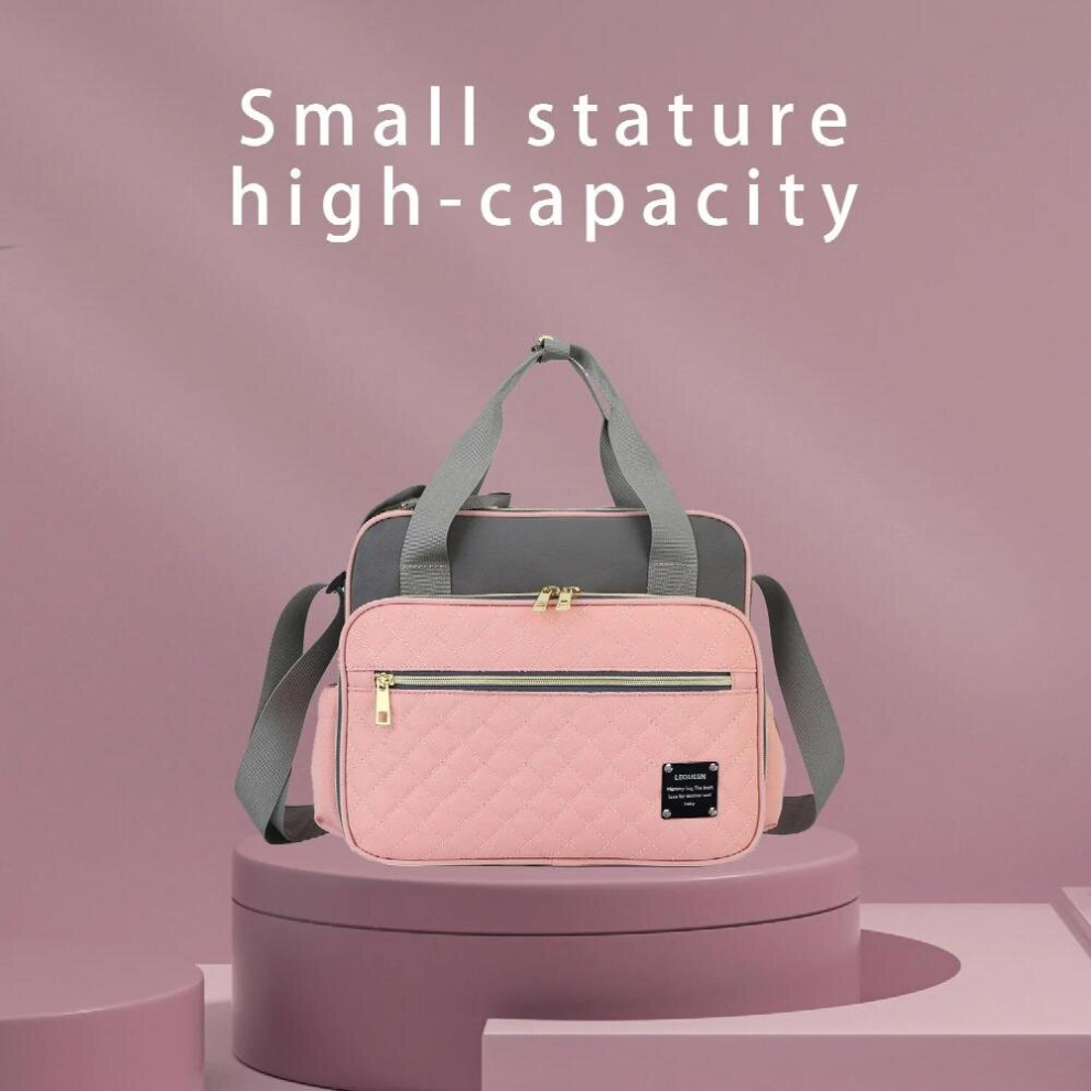 Diaper Bag Nursing Bag Mummy Maternity Nappy Large Capacity Baby Diaper Bag Travel Backpack For Baby Care Mummy Bag Pink/Gray