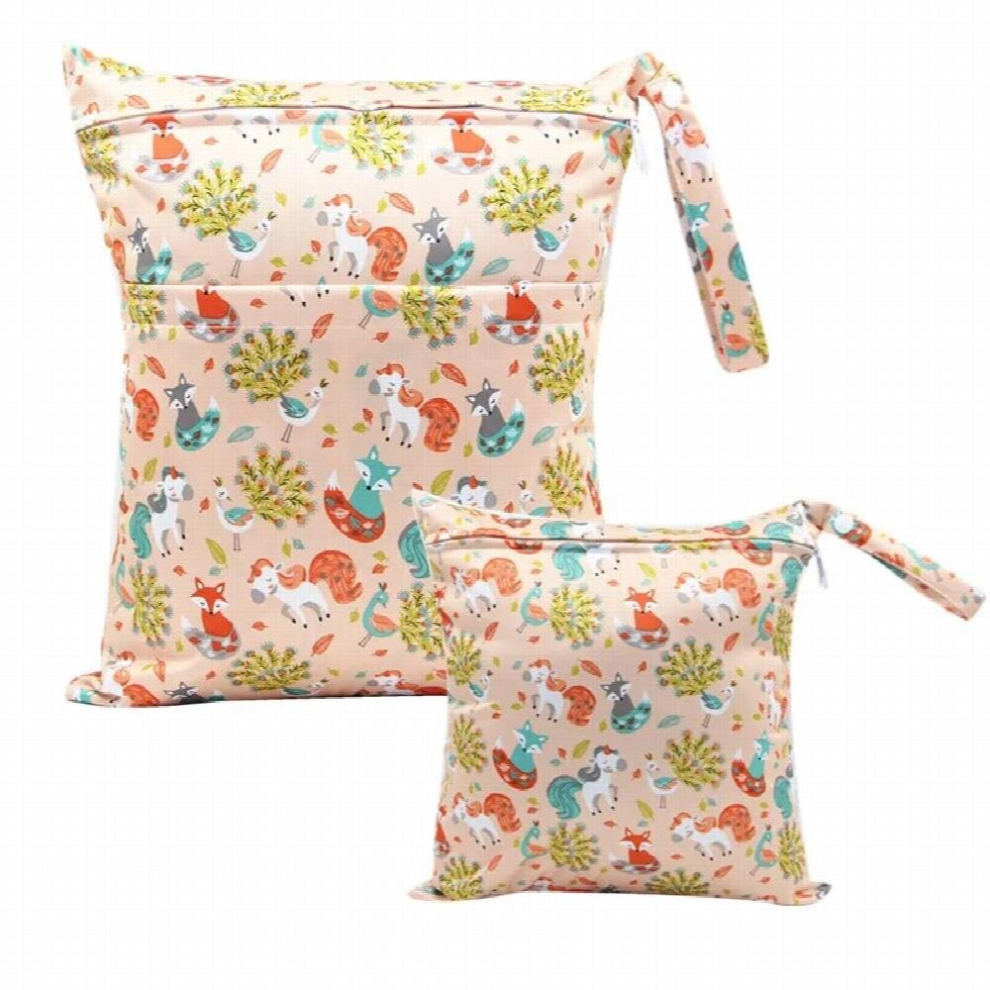 2 Pcs Mommy Bags Set Baby Diaper Big Small Nappy Wet Bag Reusable Stroller Nappies Storage Pockets Pail Liner for Newborn Infant