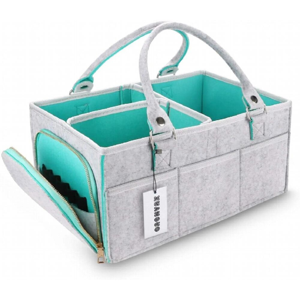 Baby Diaper Caddy Organizer for Boy or Girl Large Nursery Storage Bin Basket Portable Holder Tote Bag for Changing Baby Shower