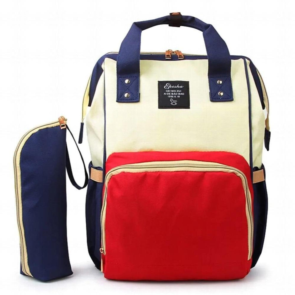 2PCS/SET Large Capacity Baby Care Multifunctional Mommy Backpack Fashionable Mommy Diaper Bag Nappy Bag