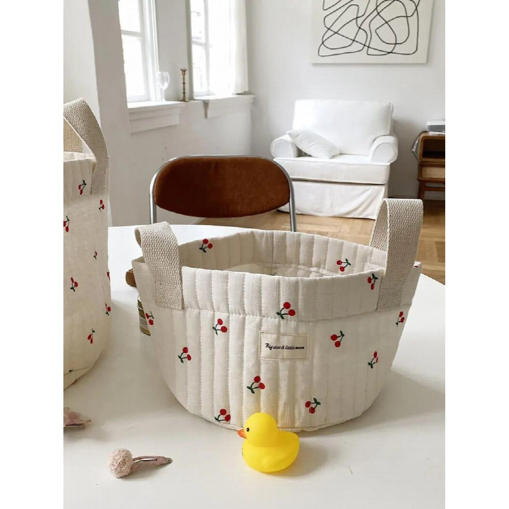 MILANCEL Spring Diaper Bags Cotton Mommy Bags Cherry Print Diaper Bags Toy Storage Bag