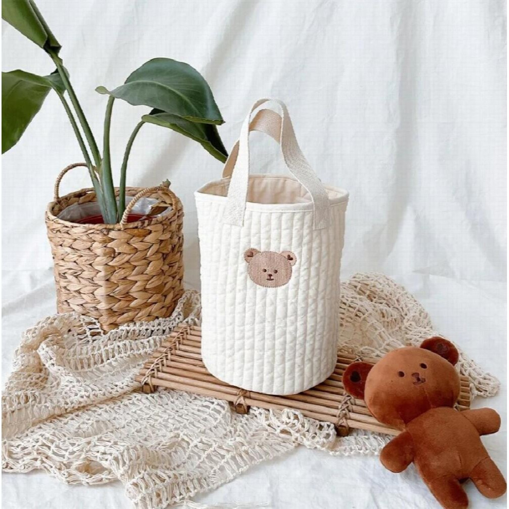 Quilted cotton Organizer bag Embroidery portable bucket bag lunch bag mommy bag Baby stroller storage diaper bags