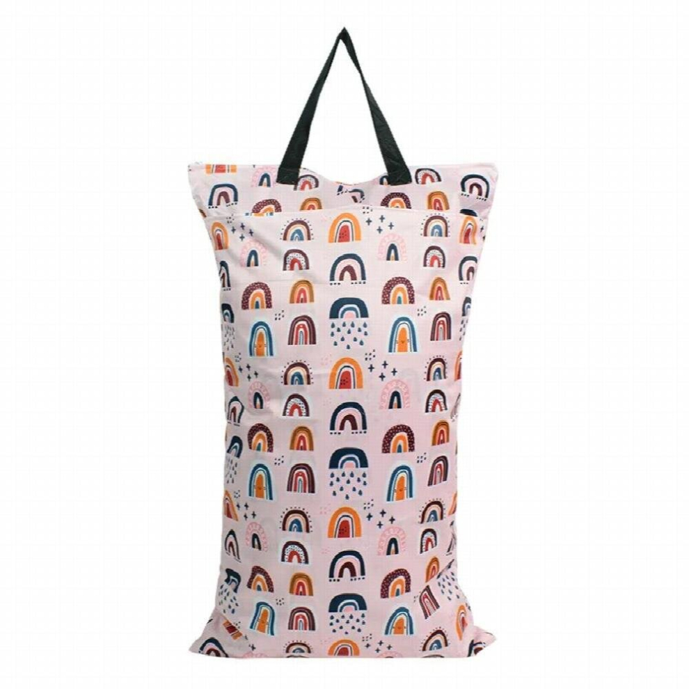 Waterproof Reusable Wet Bag Printed Pocket Nappy Bags Baby Travel Wet Dry Bags large Size 40x70cm Diaper Bag