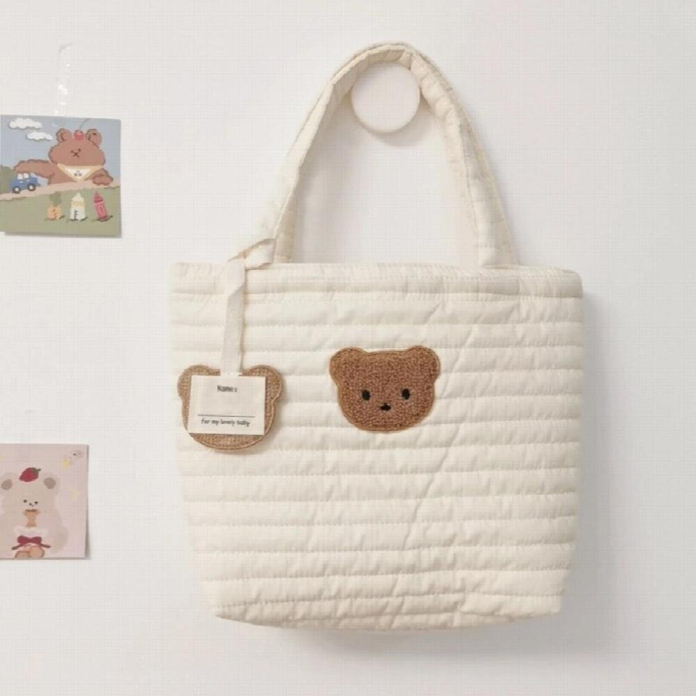 Reusable Washable Baby Diapers Pouch Handbag Cartoon Bear Milk Bottle Organizer Bag Outdoor Travel Nappy Storage Bag