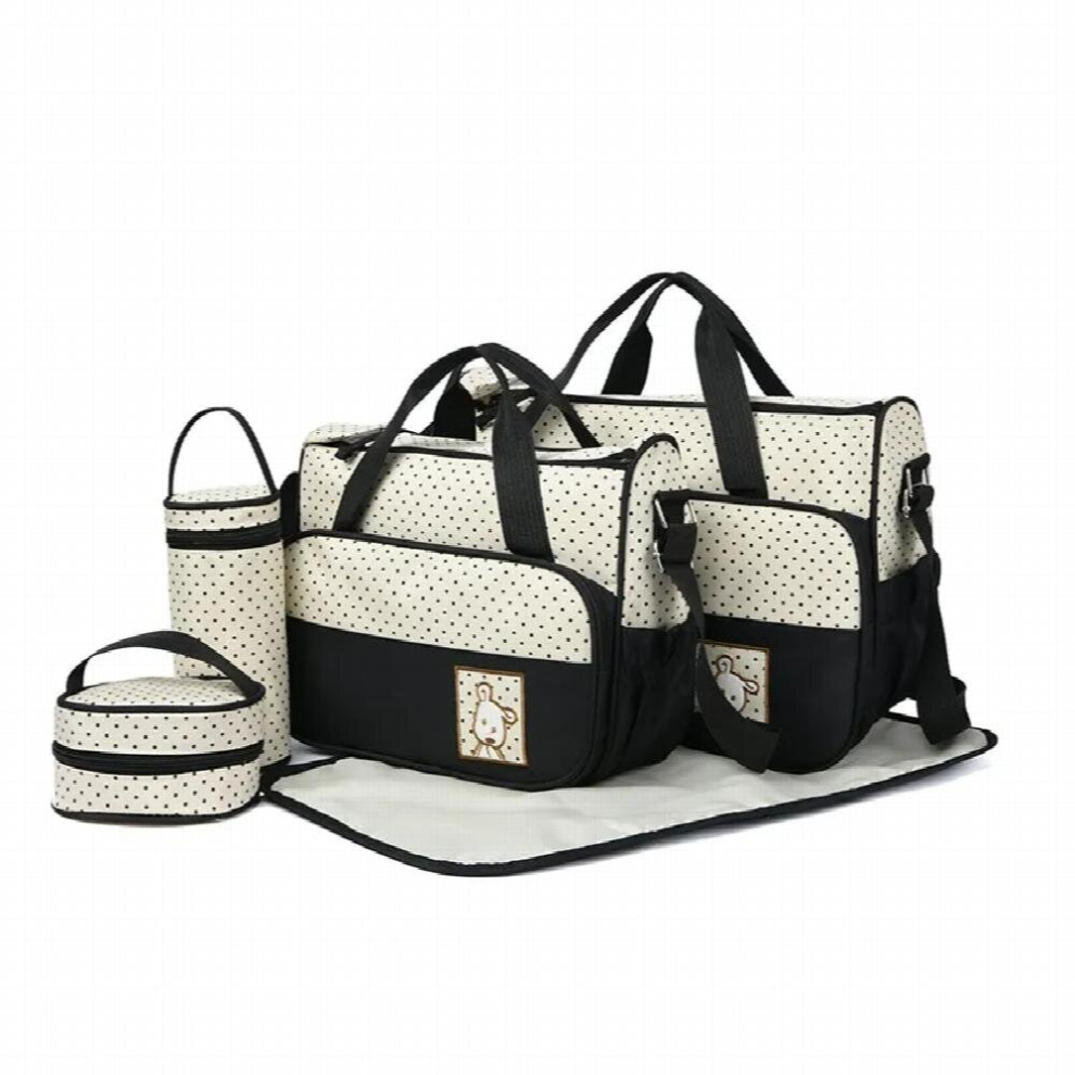 Portable Mummy Bag Large Capacity Five-piece Set Changing Pad Baby Diaper Bags Kids Lunch Box Milk Bottle Handbags
