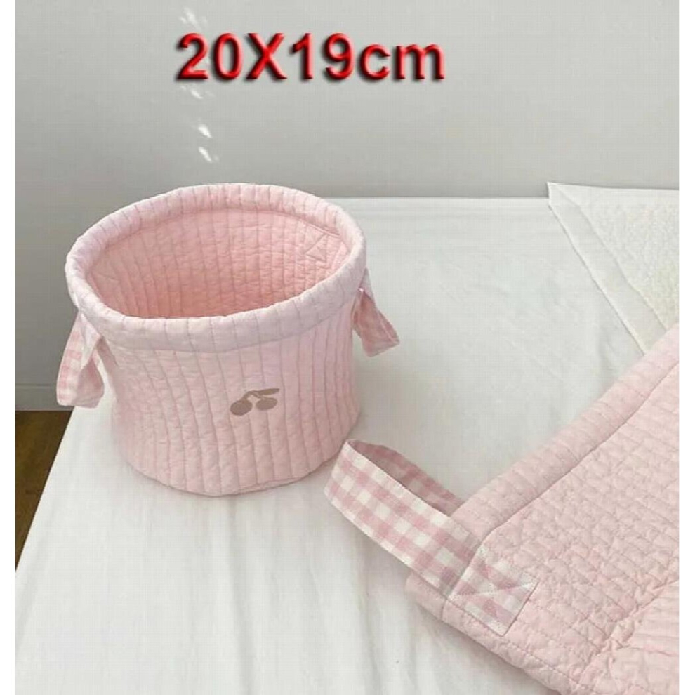 Baby Diaper Storage Basket Bear Embroidery Nappy Bag Portable Caddy Organizer Cart Storage Cotton Mommy Bag
