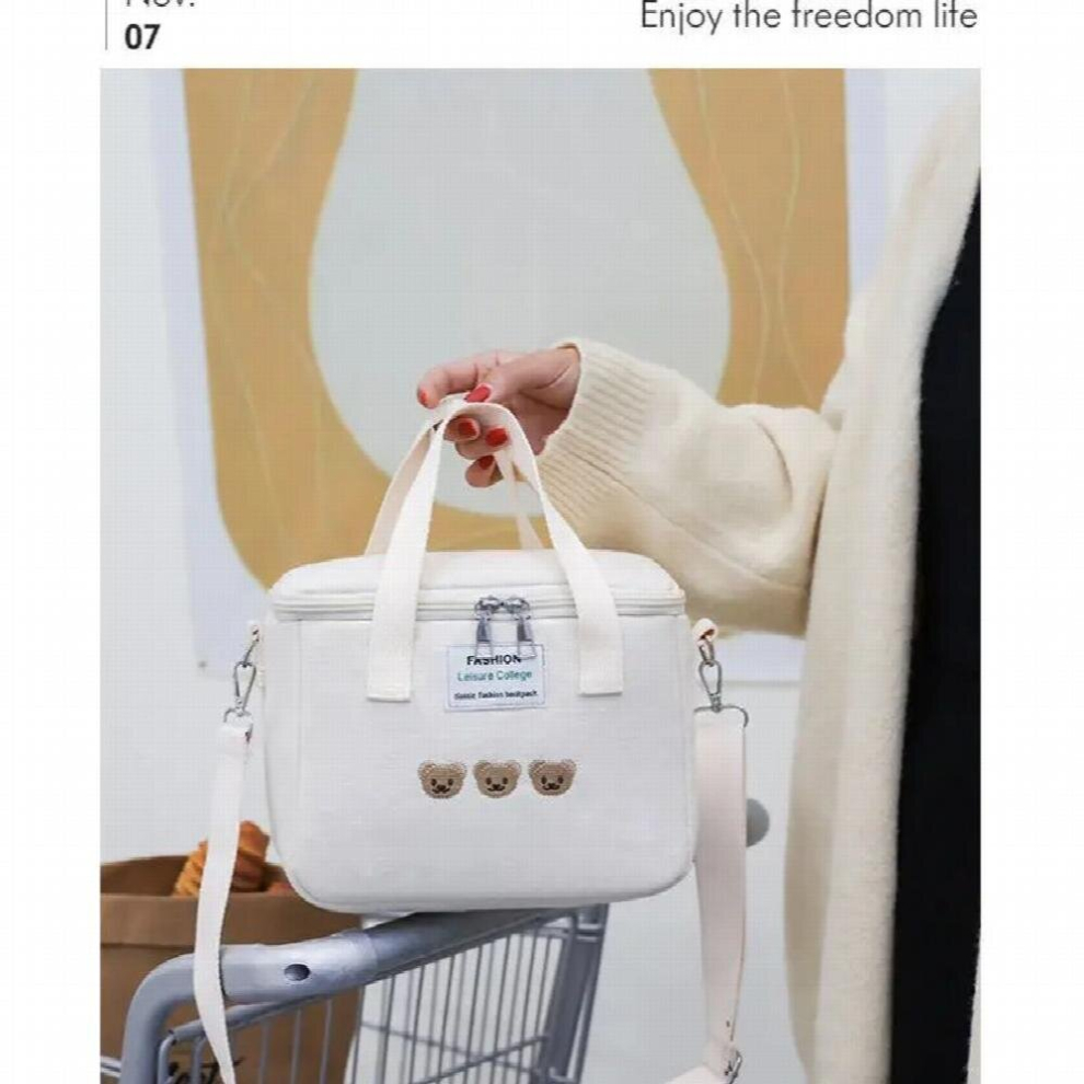 Multifunctional Mother Baby Bag Diaper Bags Waterproof Bear Embroidery Thermal Insulation Mommy Bag Food Storage Bags
