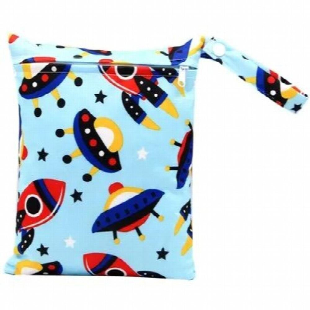 Baby Single Zipper Diaper Bag Cartoon Waterproof Wet Dry 20*25cm Nappy Handbag Stroller Outdoor Carry Pack Travel Storage Pocket
