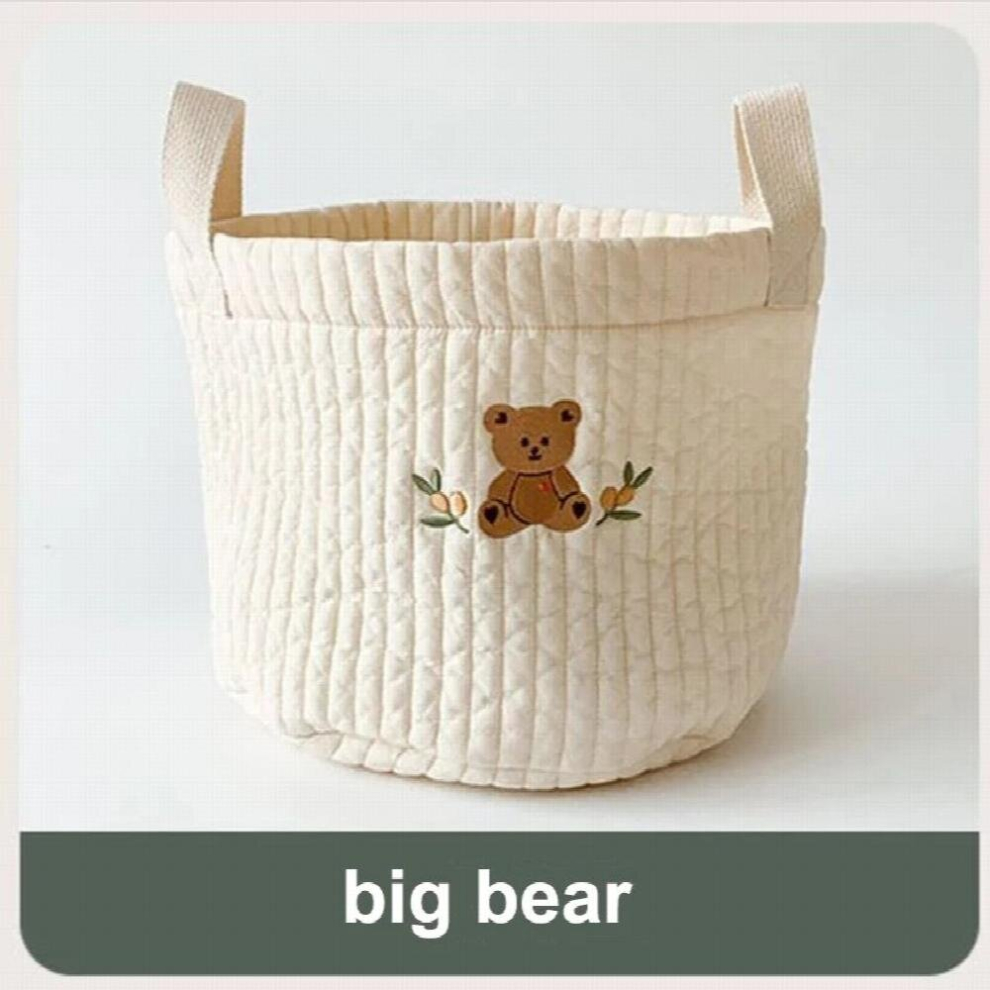 Bear Embroidery Diaper Bag Baby Nappy Caddy Organizer Cotton Mommy Bag Toys Clothes Storage Maternity Bag for Mom Stroller
