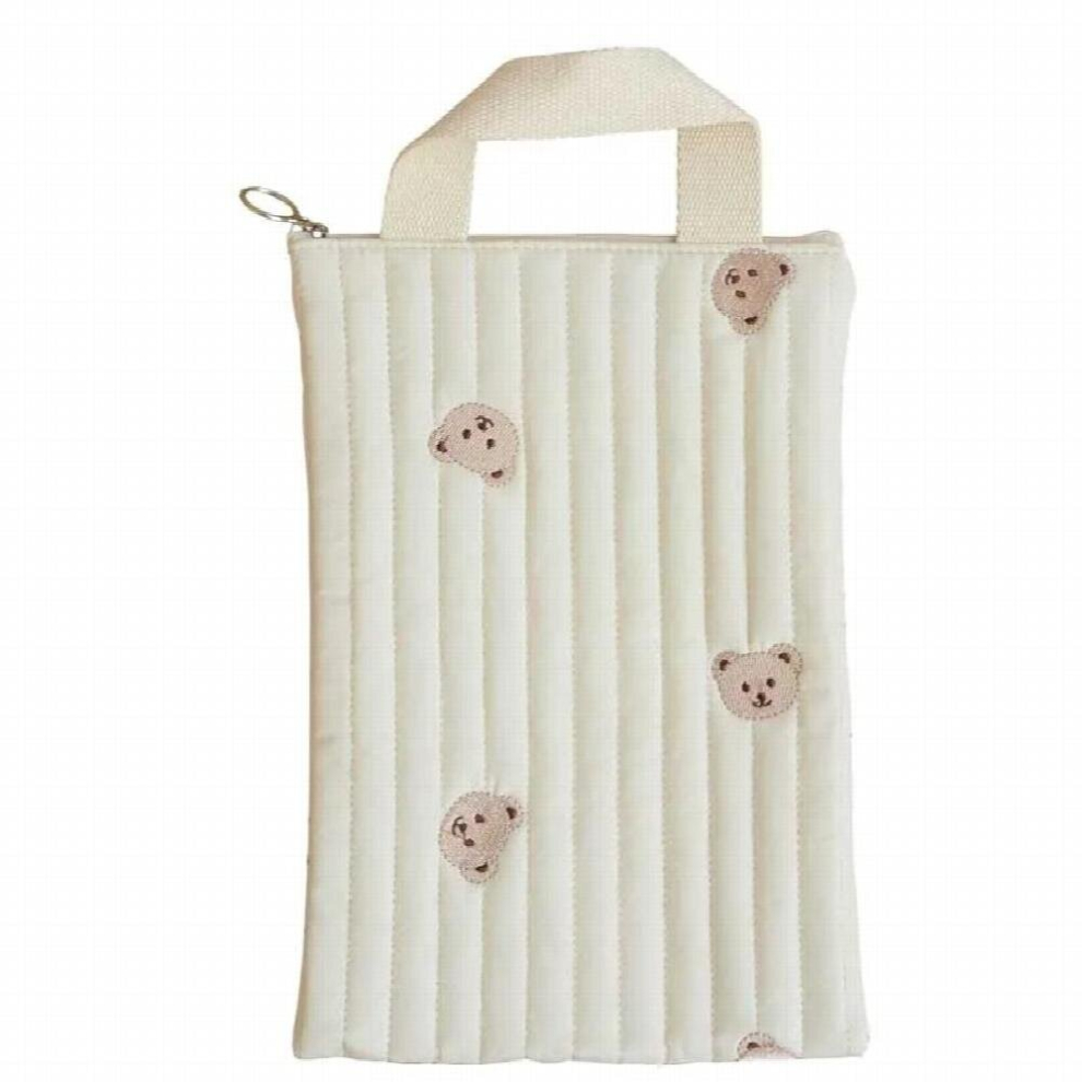 Baby Bottle Bags Bear Embroidery Mommy Bags Cotton Zipper Diaper Bags Mommy Bags 29X21cm