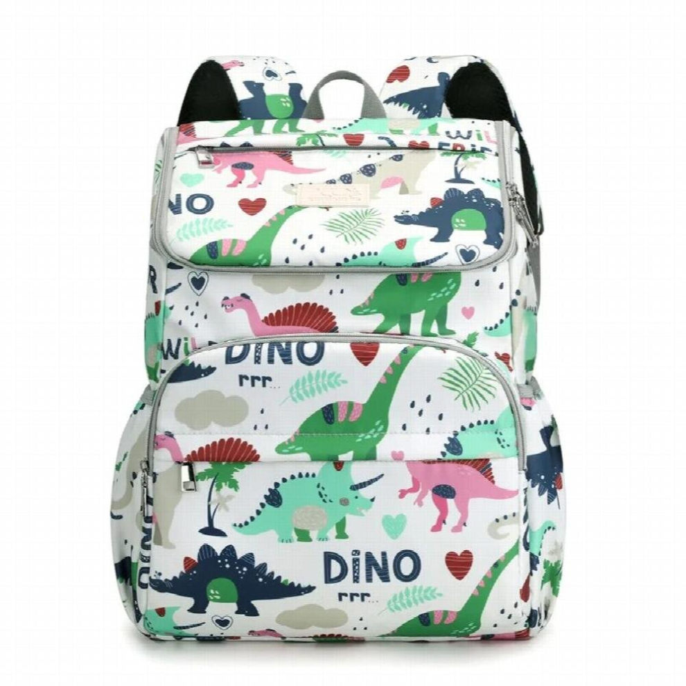 Casual Nylon Print Pattern Waterproof Diaper Bag Backpack with Maternity Travel Baby Car Hook Baby Bag Backpack for Mom