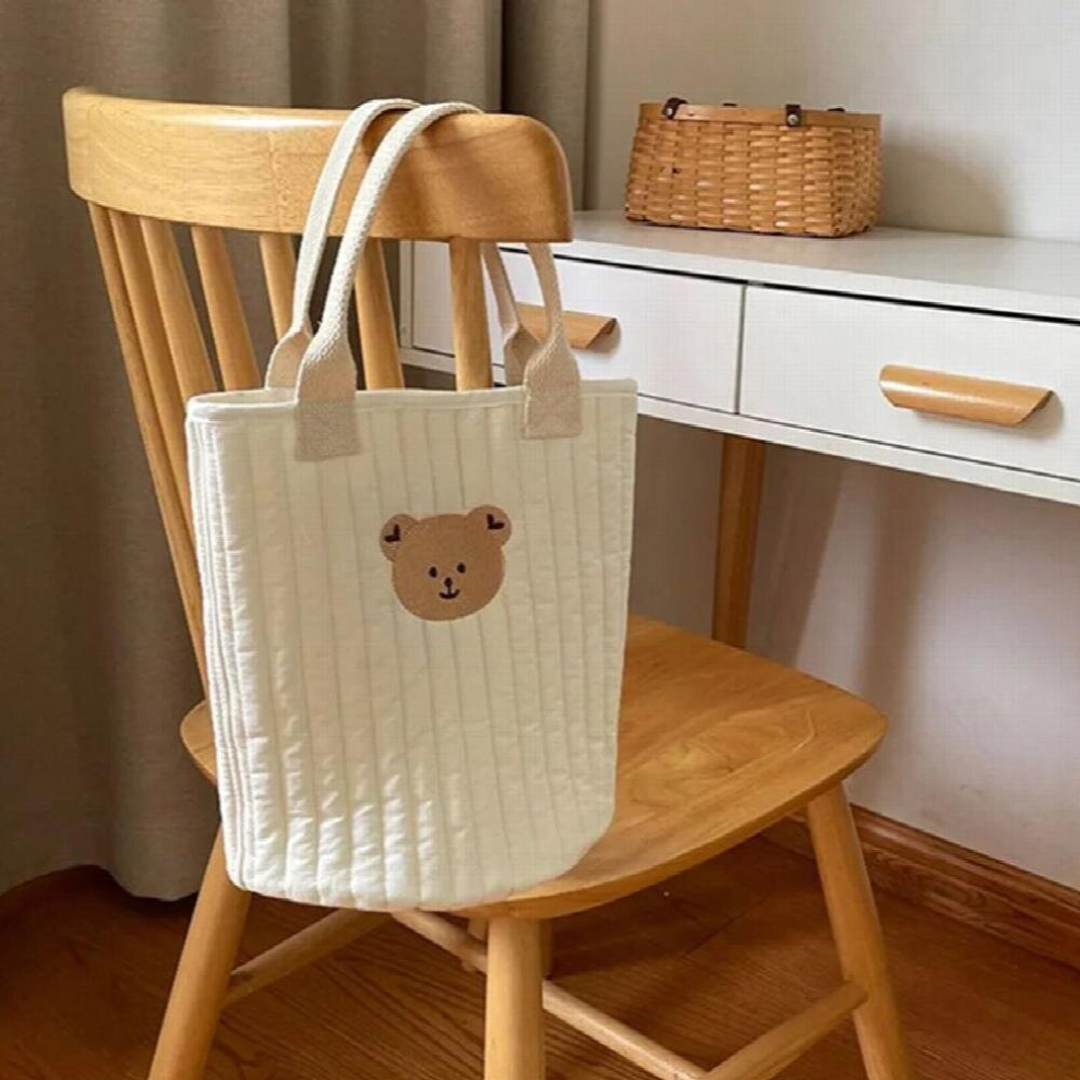 Portable Baby Bottle Diaper Bags Nappy Organization Storage Bucket Bag Bear Olive Embroidery Mommy Bag for Stroller Travel