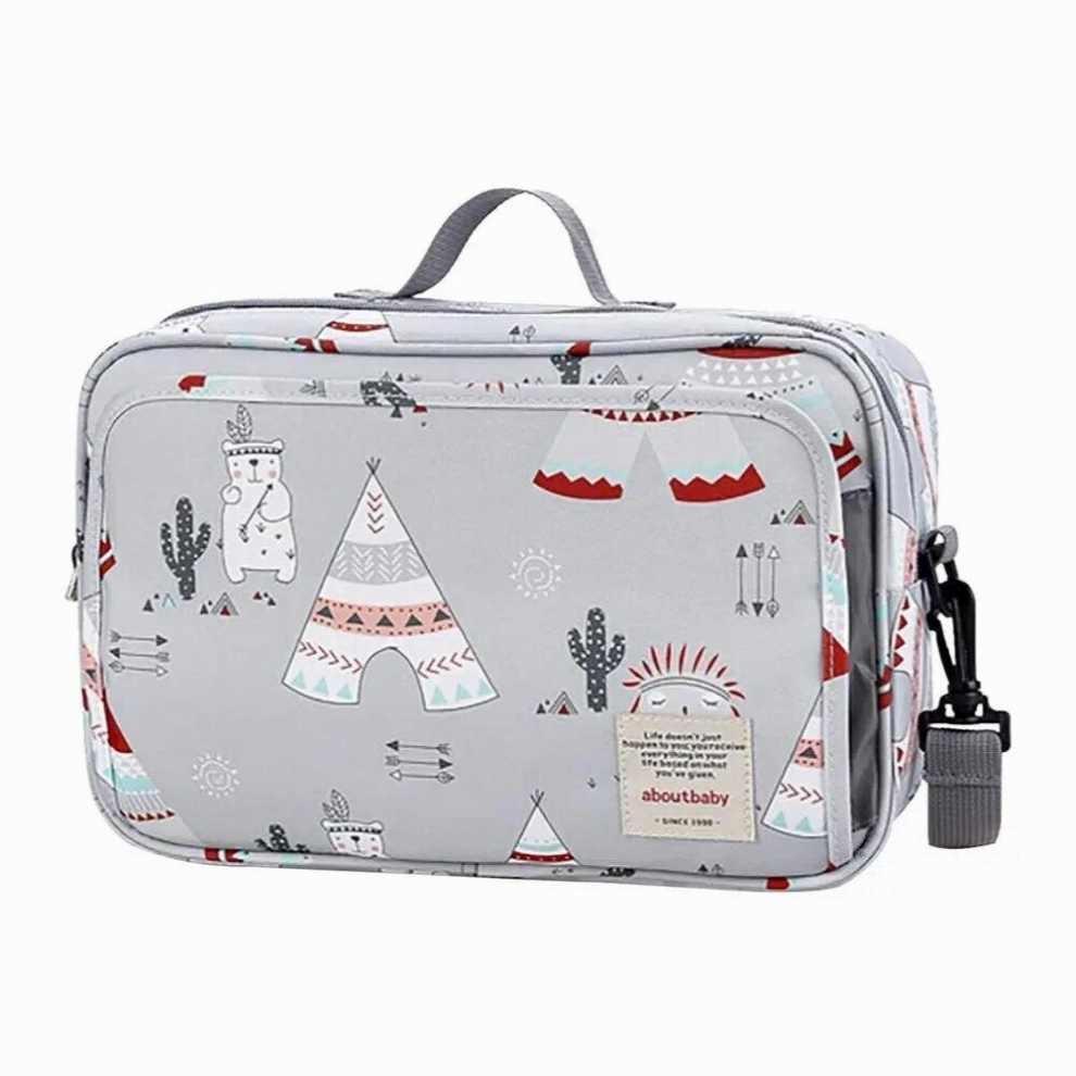 Baby Stroller Organizer Multifunctional Small Diaper Bag With Insulated Cup Holder Large Space Wipe Pockets Shoulder Strap Easy