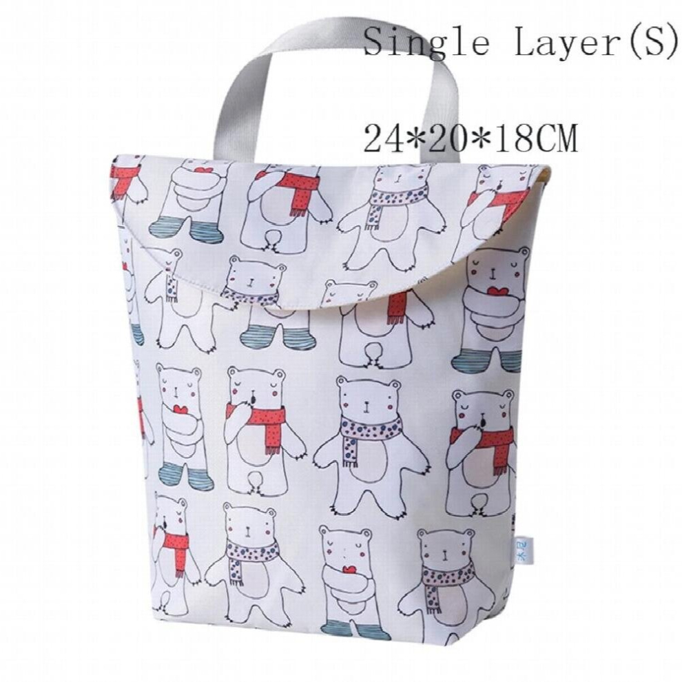 Multifunctional Baby Diaper Caddy Organizer Reusable Waterproof Prints Wet/Dry Bag Mummy Storage Bag Travel Nappy Bag