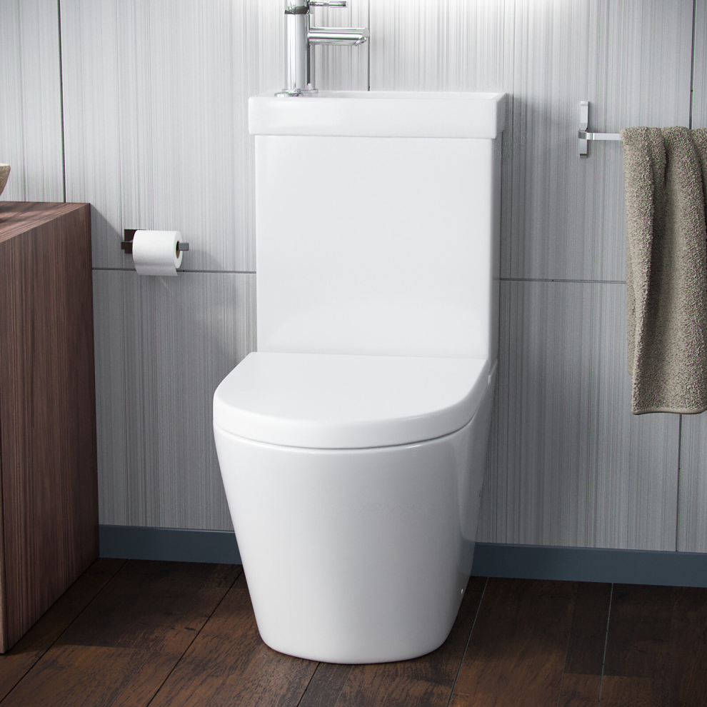 Nes Home 2in1 Close Coupled Pan, Cistern, Seat & Mini Mono Mixer Tap