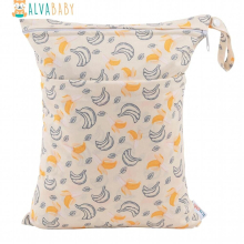 Alvababy 1pc Wet Dry Bag With Two Zippered For Baby Diapers Nappies Waterproof Reusable 36cmx30cm