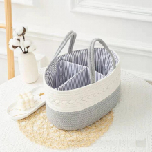 Canvas Stylish Diaper Storage Organizer Cotton Baby Room Diaper Basket Multi-function Reusable Wipes Toy Organizer Diaper Bag