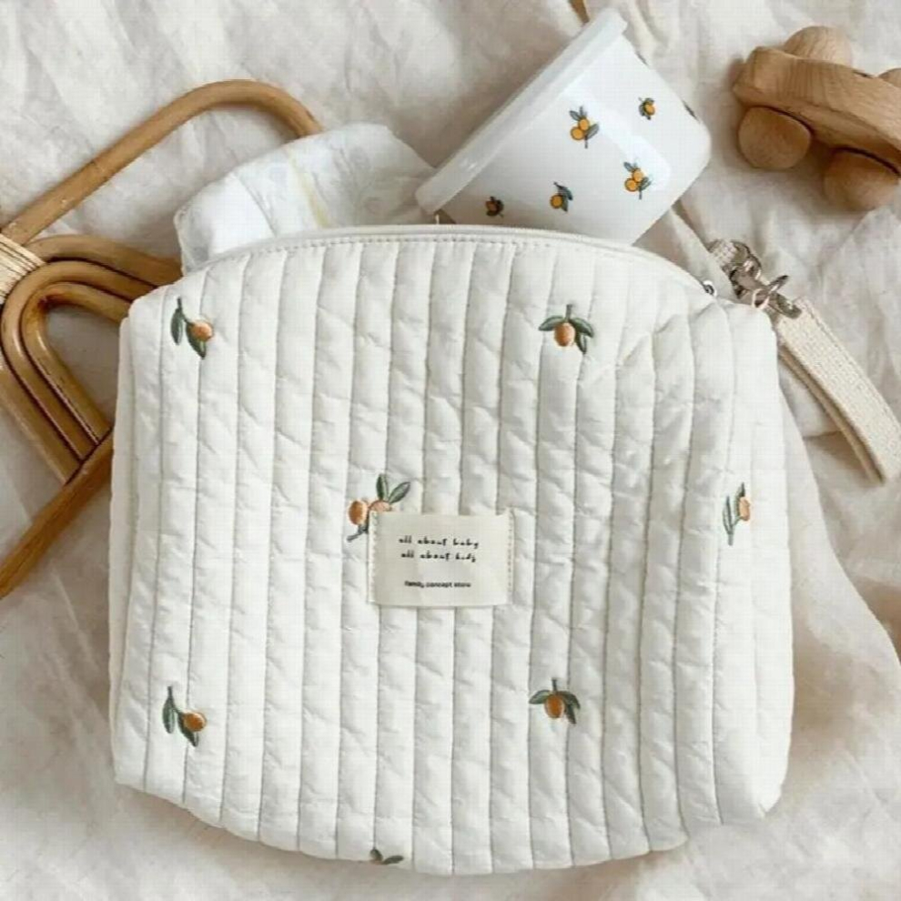 Newborn Baby Care Diaper Bag Embroidered Quilted Stroller Diaper Storage Bag Mom Care Bag Travel Outdoor