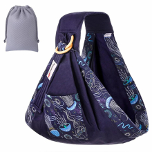 Baby Wrap Carrier Newborn Sling Breathable Cotton Baby Sling Wrap Carrier with Storage Bag for Newborn Breastfeeding Carriers