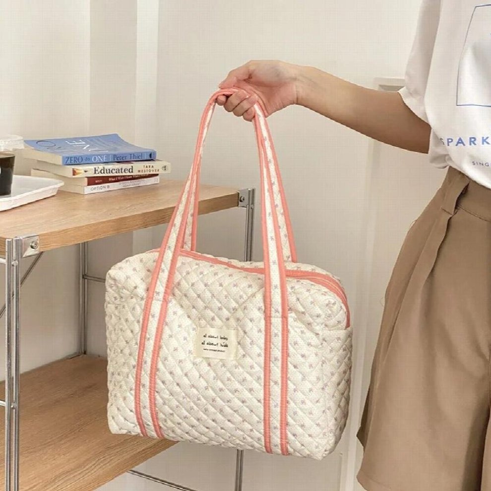 Floral Print Cotton Mommy Diaper Bag Mummy Diaper Bag Handbag Mom Luggage Bag