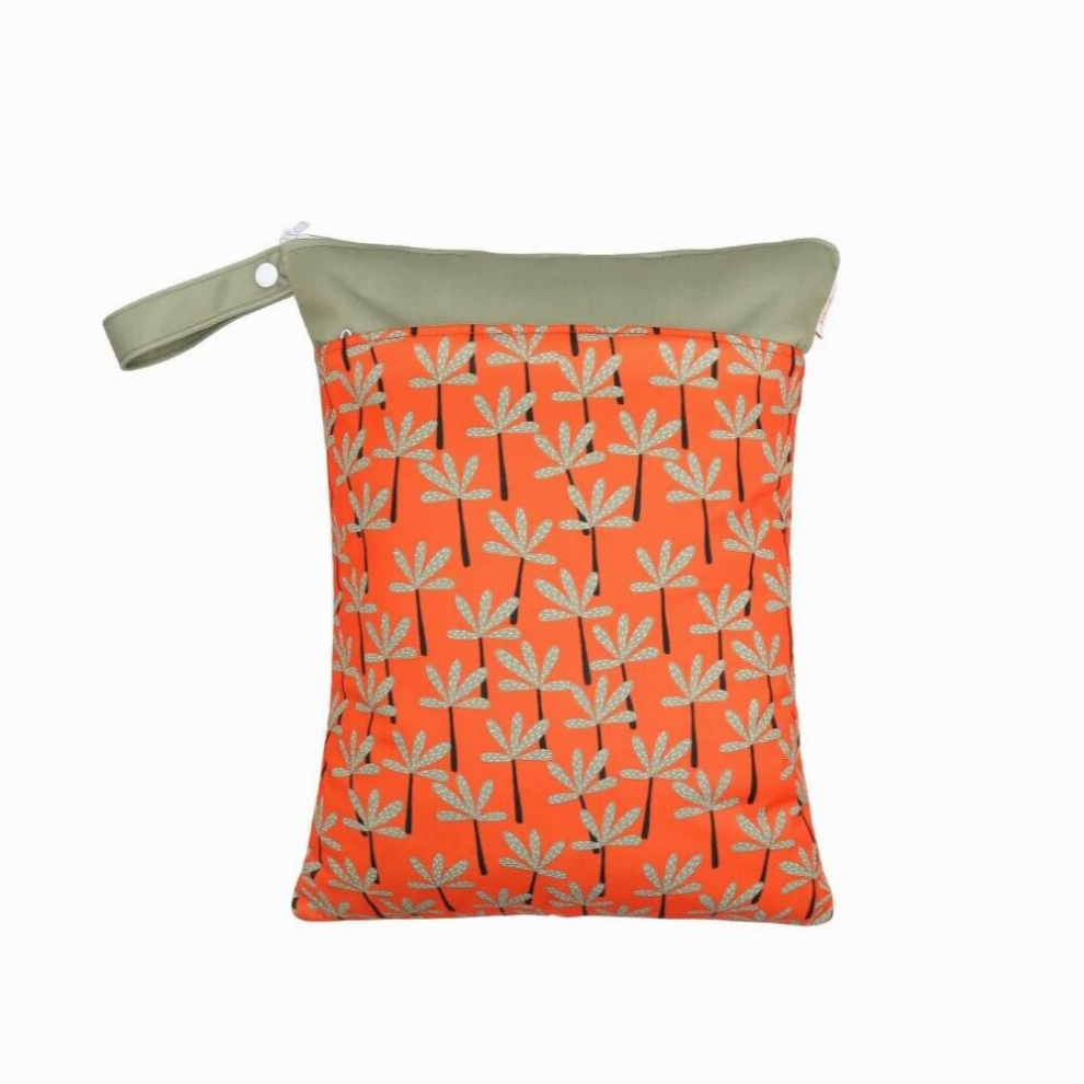 Printed Pattern Wetbag Storage Bag Cloth Handle Reusable Nappy Pocket Diaper Wet Dry Waterproof Baby Stroller