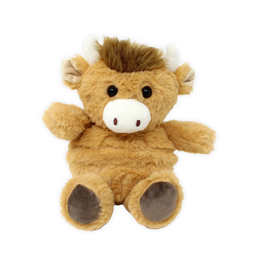 Aroma Home Heatable Plush Snuggable Hottie Microwavable Insert Mini Highland Cow