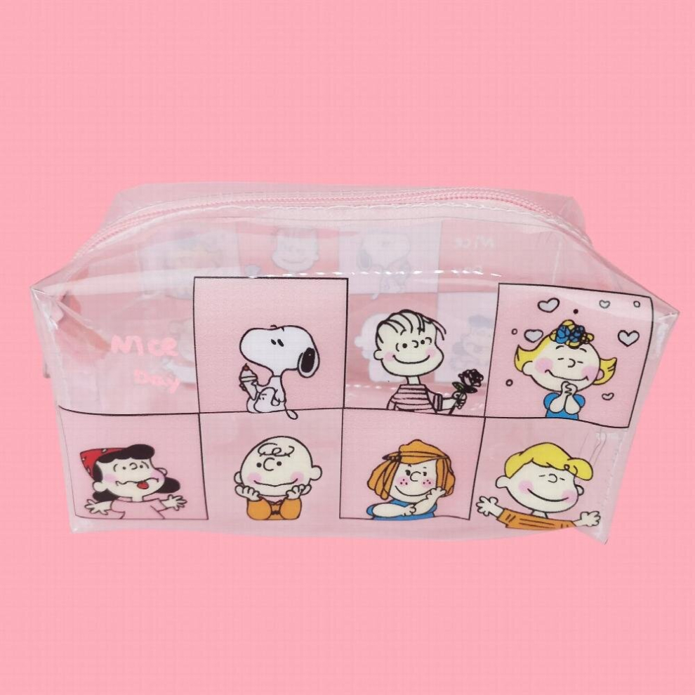 Transparent waterproof PVC cosmetic bag cartoon large capacity girl cosmetic storage bag women makeup bag 19x9x9cm