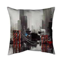 20 x 20 in. Abstract Grey City with A Bridge-Double Sided Print Indoor Pillow