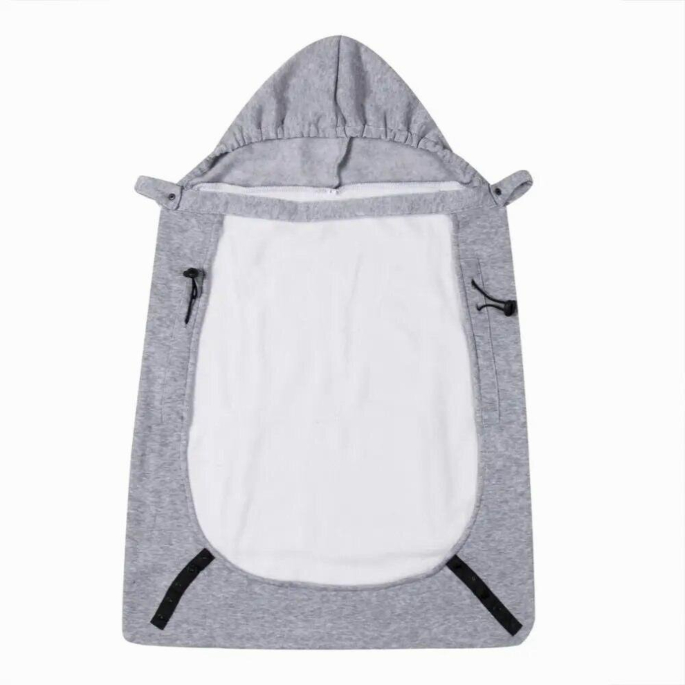Baby Warm Wrap Sling Carrier Windproof Kids Backpack Blanket Carrier Newborn Cloak Grey Funtional Winter Cover
