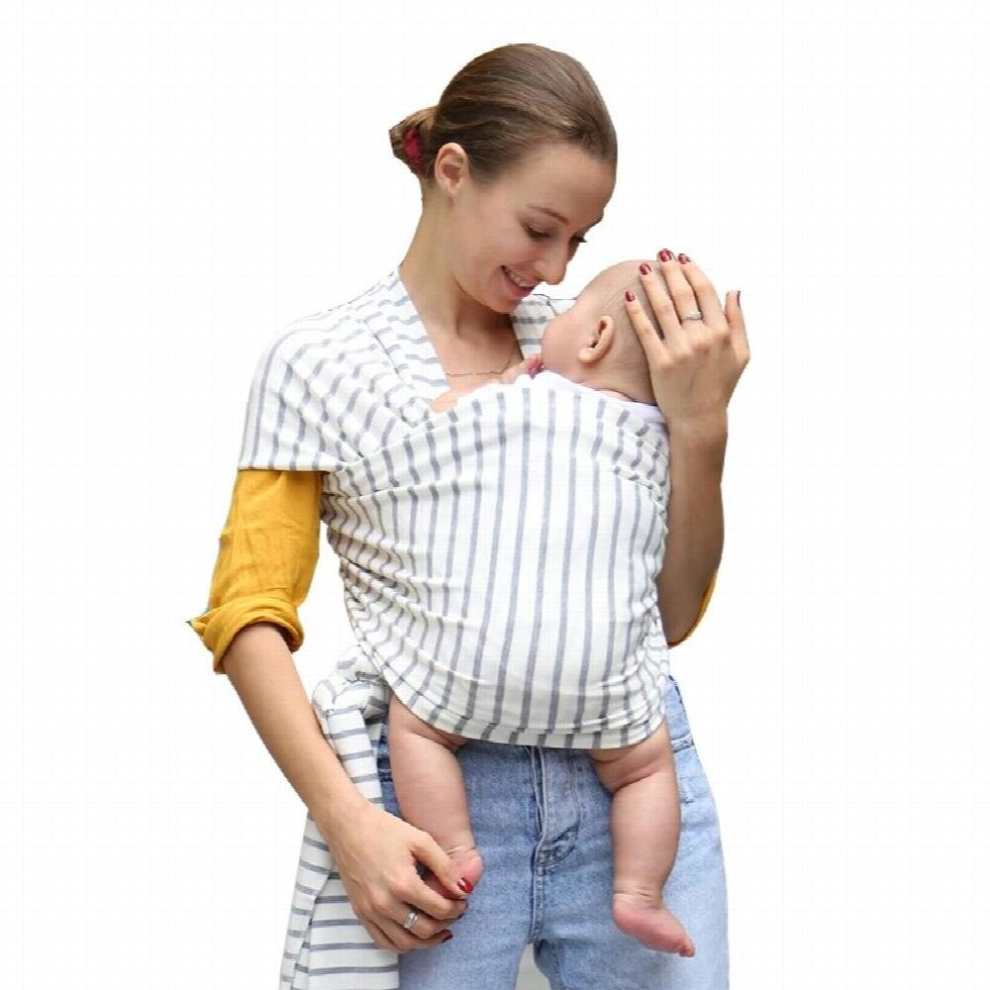 Comfortable Infant Wrap Natural Cotton Hipseat Baby Sling Carrier Backpack Pouch for Postpartum Newborn Birth to 35Lbs
