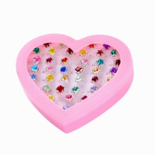 36pcs Children Rings Box Pretend Play Dress Rings for Little Kids