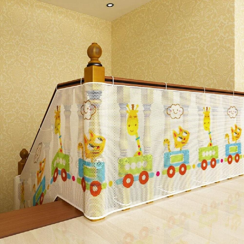 2M3M Durable Baby Stair Safety Fence Printing Childrens Home Stair Protection Net Balcony Thickened Safety Rope Net