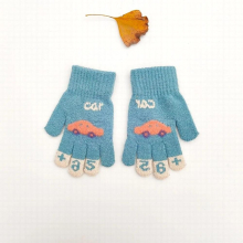 Children Kids Girls Boys Winter Knitted Gloves Warm Mittens Toddlers Outdoor Cartoon Car Colorful Gloves
